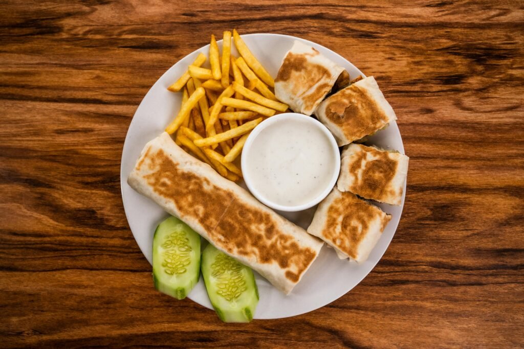 Delicious Homemade Lunch on Plate on Table